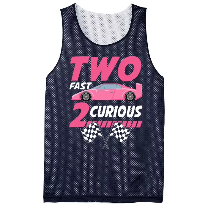 Girl Race Car Birthday Decorations Two Fast 2 Curious 2nd Mesh Reversible Basketball Jersey Tank