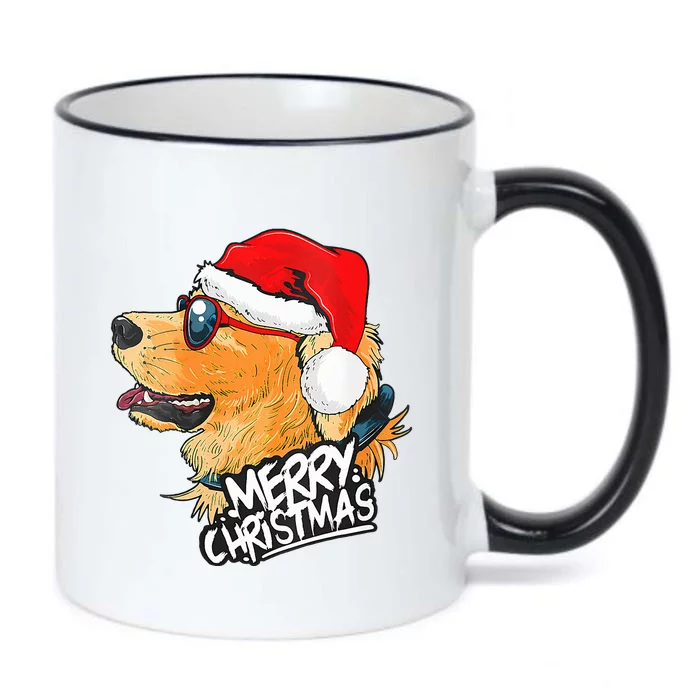 Golden Retriever Christmas Sweater Santa Xmas Dog Black Color Changing Mug