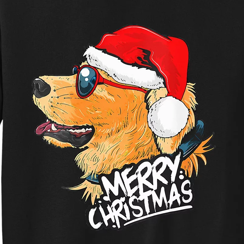 Golden Retriever Christmas Sweater Santa Xmas Dog Tall Sweatshirt