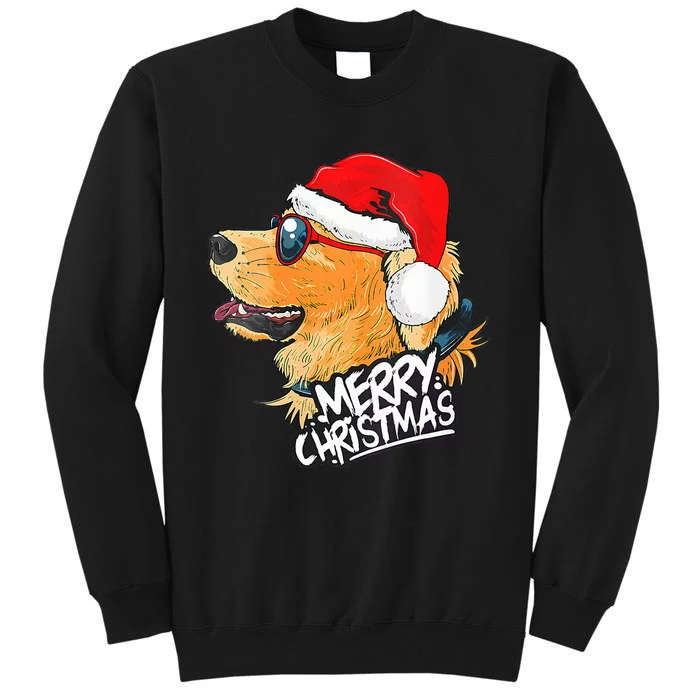 Golden Retriever Christmas Sweater Santa Xmas Dog Tall Sweatshirt