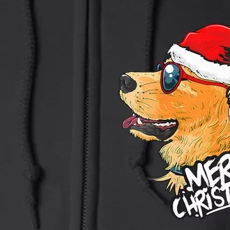 Golden Retriever Christmas Sweater Santa Xmas Dog Full Zip Hoodie