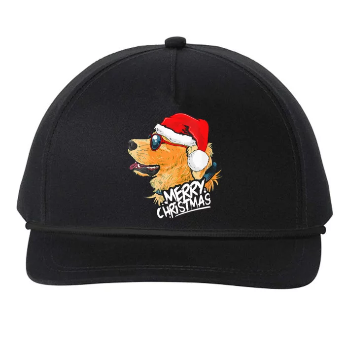 Golden Retriever Christmas Sweater Santa Xmas Dog Snapback Five-Panel Rope Hat