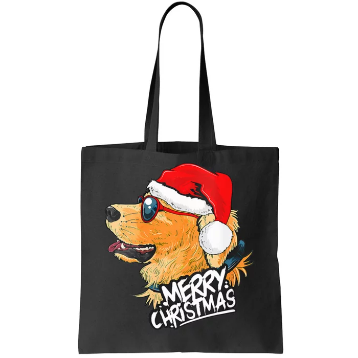 Golden Retriever Christmas Sweater Santa Xmas Dog Tote Bag