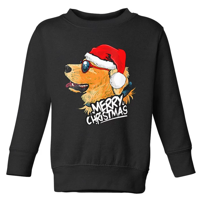 Golden Retriever Christmas Sweater Santa Xmas Dog Toddler Sweatshirt