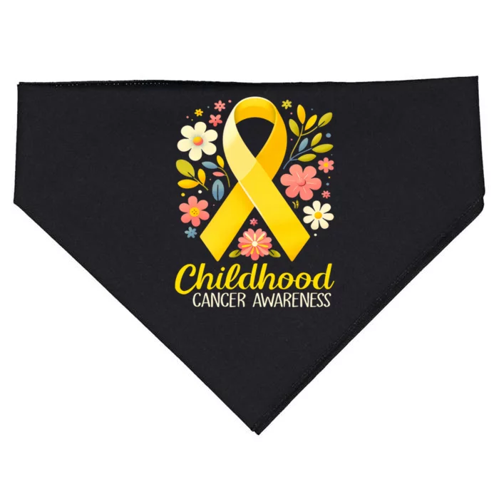 Gold Ribbon Childhood Cancer Awareness USA-Made Doggie Bandana