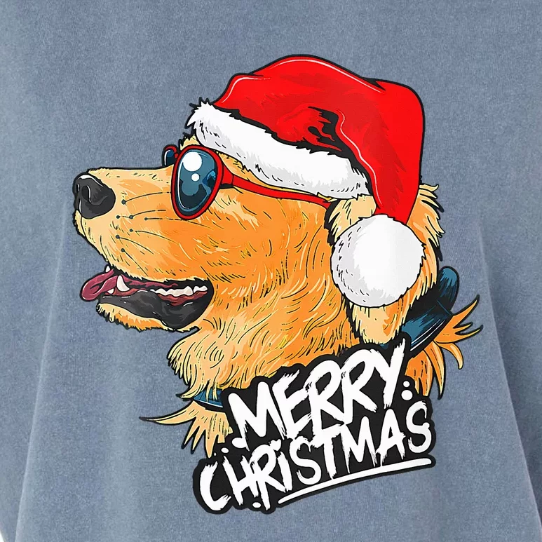 Golden Retriever Christmas Sweater Santa Xmas Dog Christmas Garment-Dyed Women's Muscle Tee