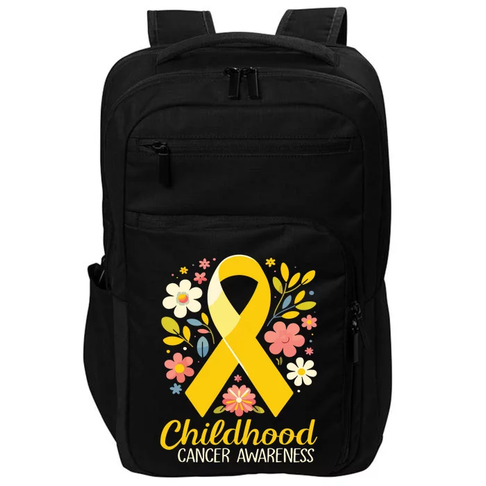 Gold Ribbon Childhood Cancer Awareness Girl Impact Tech Backpack