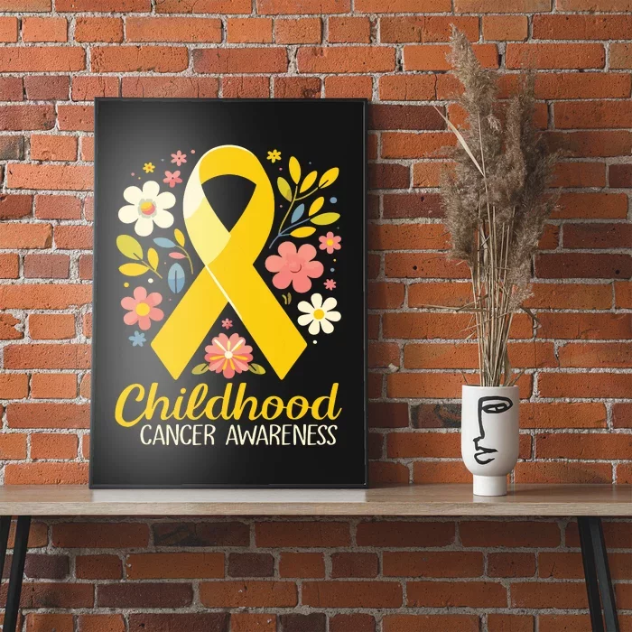 Gold Ribbon Childhood Cancer Awareness Girl Poster