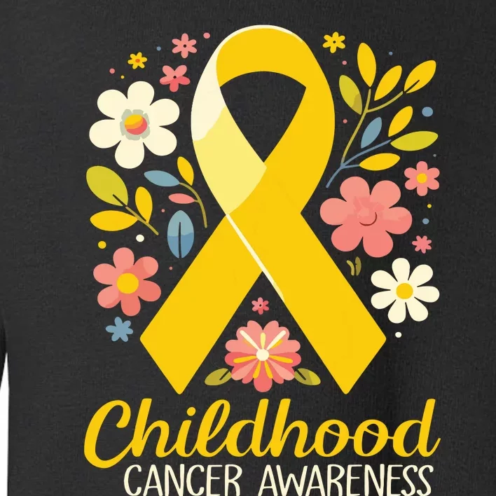 Gold Ribbon Childhood Cancer Awareness Girl Toddler Sweatshirt