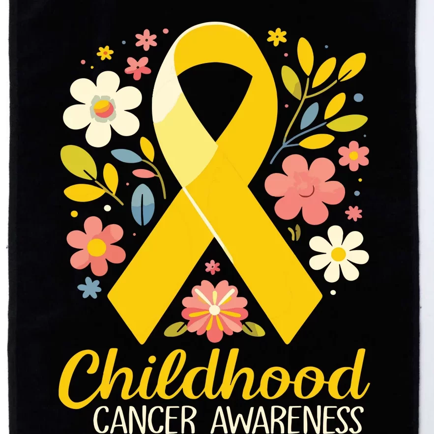 Gold Ribbon Childhood Cancer Awareness Girl Platinum Collection Golf Towel