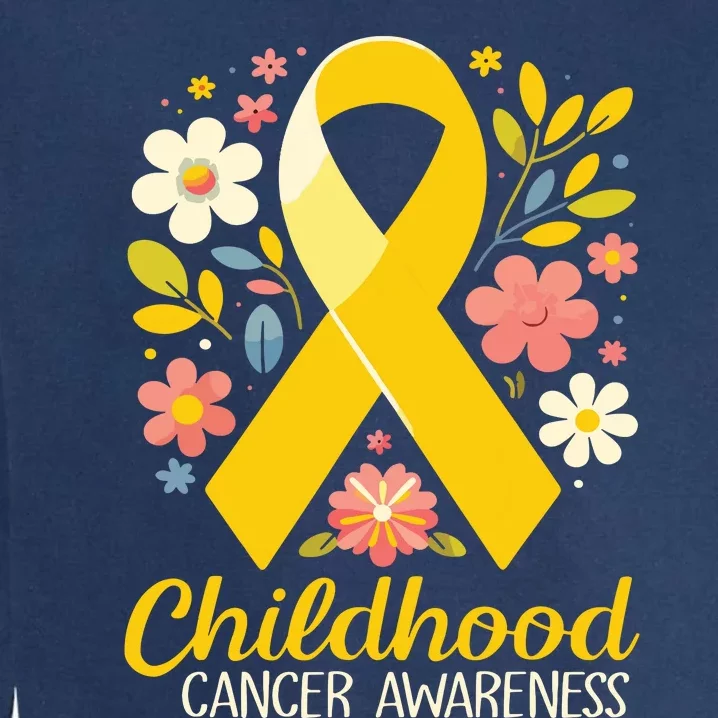 Gold Ribbon Childhood Cancer Awareness Girl Garment-Dyed Sweatshirt