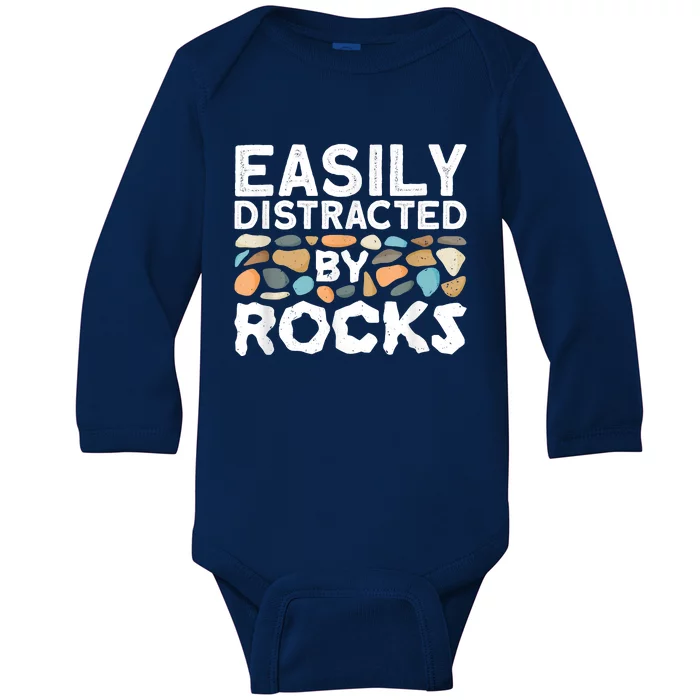 Geology , Rock Collector , Geologist Stone Baby Long Sleeve Bodysuit