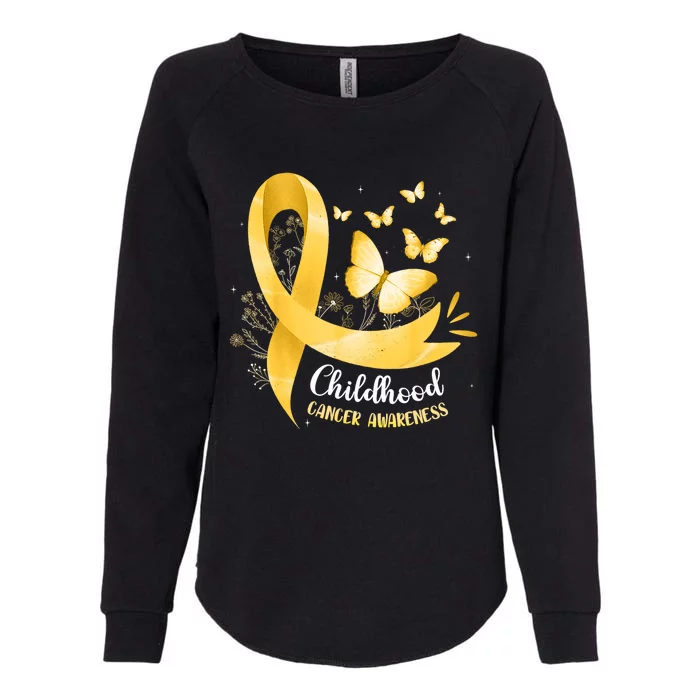 Gold Ribbon Childhood Cancer Awareness Womens California Wash Sweatshirt