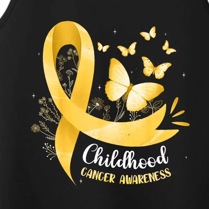 Gold Ribbon Childhood Cancer Awareness Performance Tank