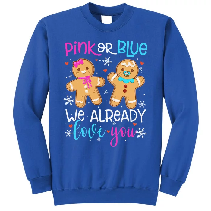 Gender Reveal Christmas Pregnancy Announcement Pink Or Blue Sweatshirt