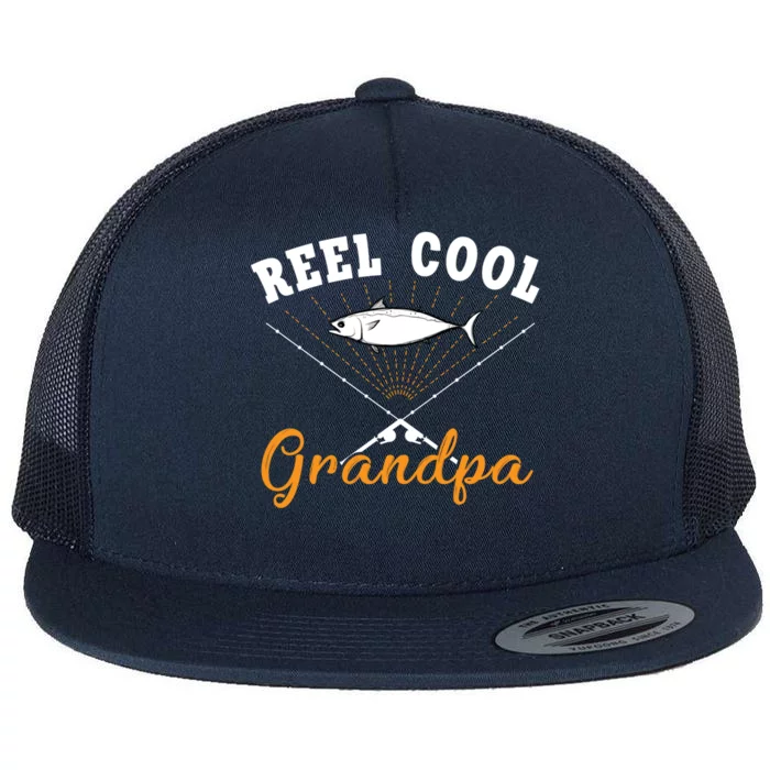 Great Reel Cool Grandpa Fishing Gift Flat Bill Trucker Hat