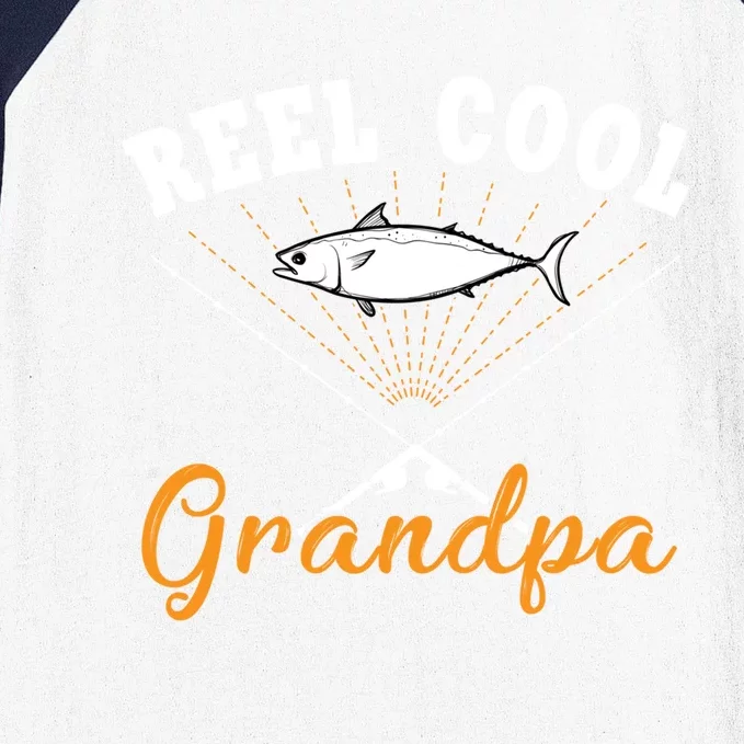 Great Reel Cool Grandpa Fishing Gift Baseball Sleeve Shirt