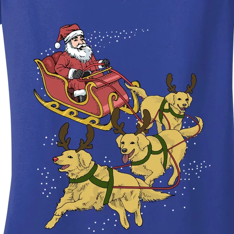 Golden Retriever Christmas Great Gift Women's V-Neck T-Shirt