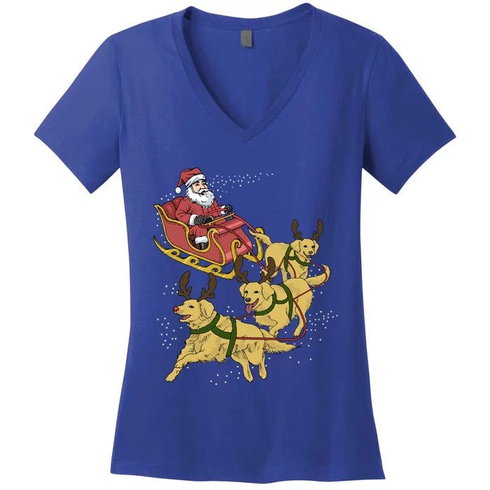 Golden Retriever Christmas Great Gift Women's V-Neck T-Shirt