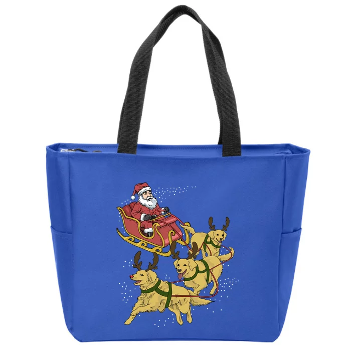 Golden Retriever Christmas Great Gift Zip Tote Bag