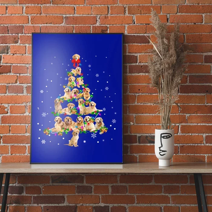 Golden Retriever Christmas Tree Ornat Decor Xmas Meaningful Gift Poster