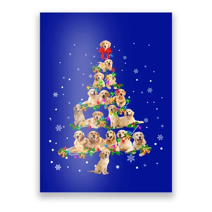 Golden Retriever Christmas Tree Ornat Decor Xmas Meaningful Gift Poster