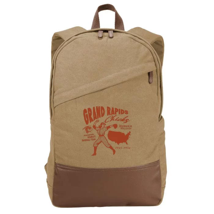 Grand Rapids Chicks Professional Women Baseball Team Cotton Canvas Backpack