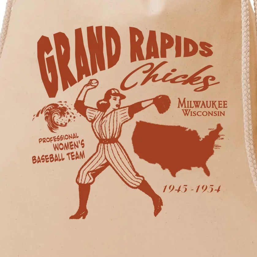 Grand Rapids Chicks Professional Women Baseball Team Drawstring Bag