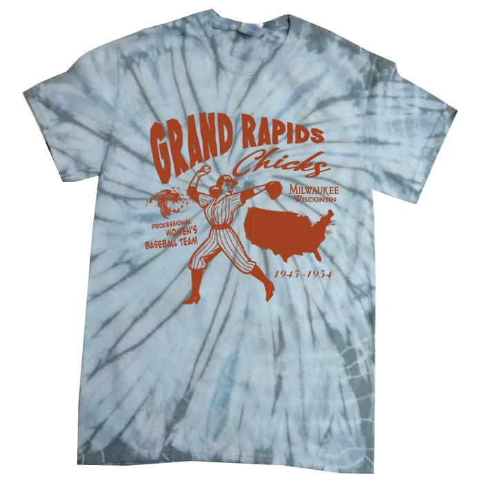 Grand Rapids Chicks Professional Women Baseball Team Tie-Dye T-Shirt