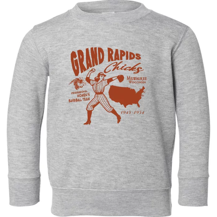 Grand Rapids Chicks Professional Women Baseball Team Toddler Sweatshirt