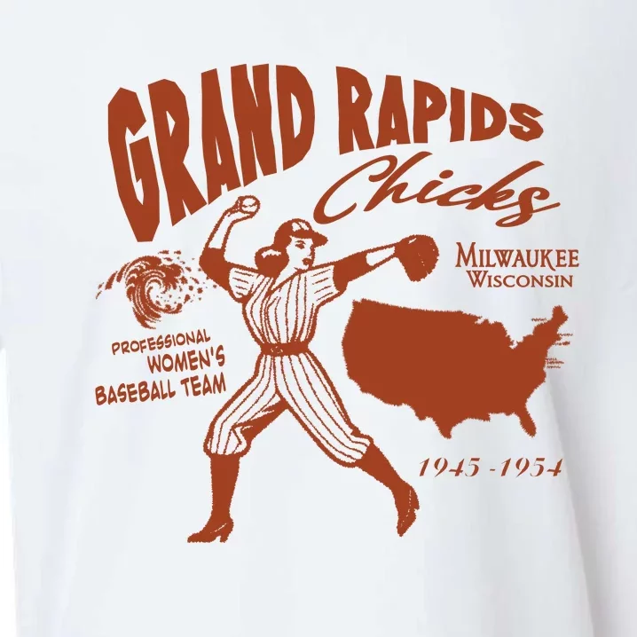 Grand Rapids Chicks Professional Women Baseball Team Sueded Cloud Jersey T-Shirt