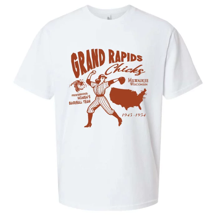 Grand Rapids Chicks Professional Women Baseball Team Sueded Cloud Jersey T-Shirt