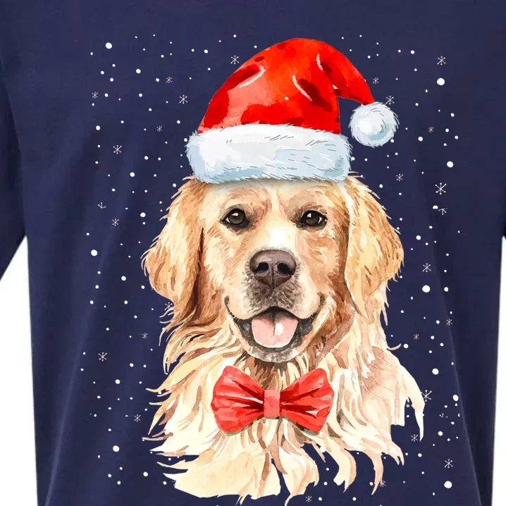 Golden Retriever Christmas Idea And Santa Xmas Dog Gift Sueded Cloud Jersey T-Shirt