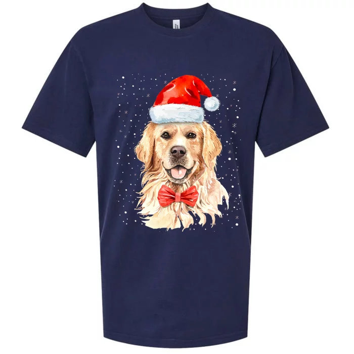 Golden Retriever Christmas Idea And Santa Xmas Dog Gift Sueded Cloud Jersey T-Shirt