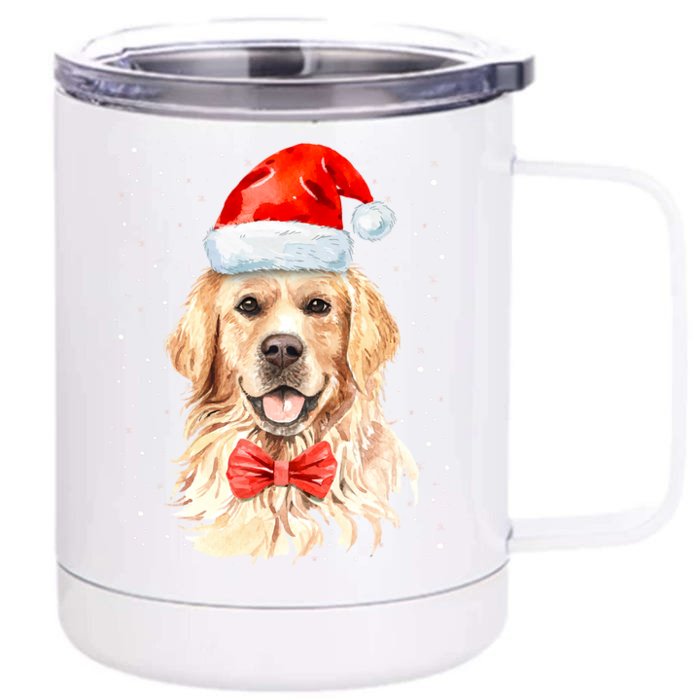 Golden Retriever Christmas Idea And Santa Xmas Dog Gift Front & Back 12oz Stainless Steel Tumbler Cup