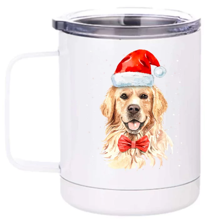 Golden Retriever Christmas Idea And Santa Xmas Dog Gift Front & Back 12oz Stainless Steel Tumbler Cup