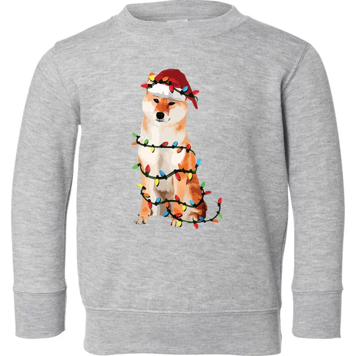 Golden Retrievers Christmas Lights Hat Santa Dog Lover VNeck Toddler Sweatshirt