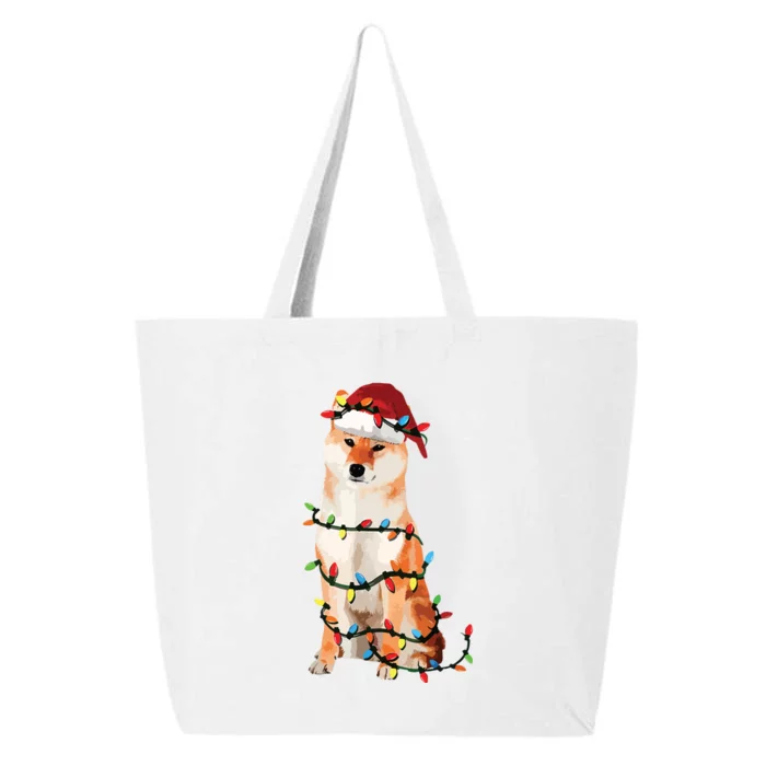 Golden Retrievers Christmas Lights Hat Santa Dog Lover VNeck 25L Jumbo Tote