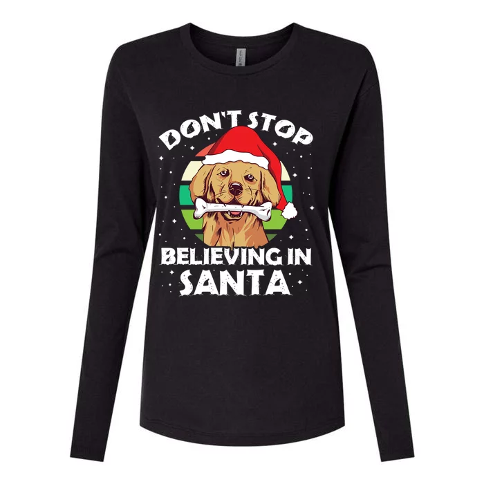 Golden Retriever Christmas Cool Gift Womens Cotton Relaxed Long Sleeve T-Shirt