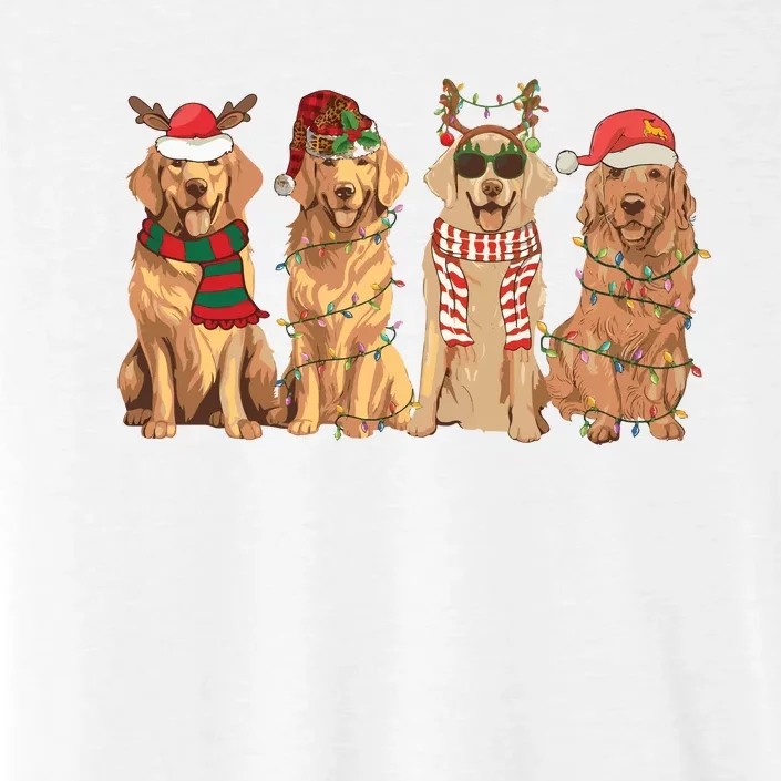 Golden Retriever Christmas Dogs Lights ChromaSoft Performance T-Shirt