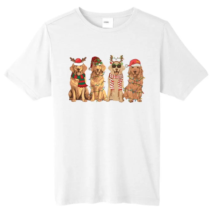 Golden Retriever Christmas Dogs Lights ChromaSoft Performance T-Shirt