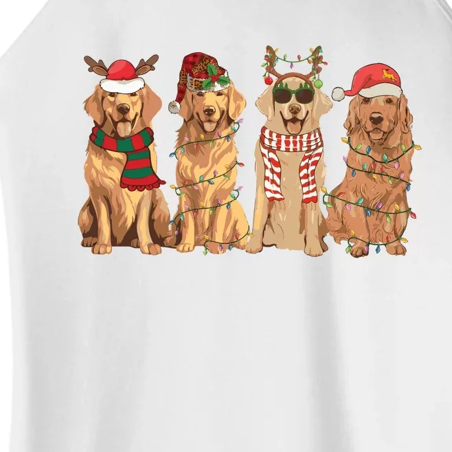 Golden Retriever Christmas Dogs Lights Women’s Perfect Tri Rocker Tank