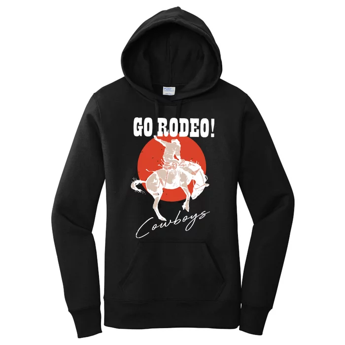 Go Rodeo Country Vintage Rodeo Cowgirl Women's Pullover Hoodie