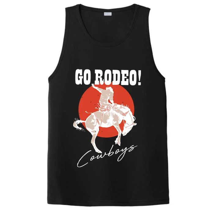 Go Rodeo Country Vintage Rodeo Cowgirl Performance Tank