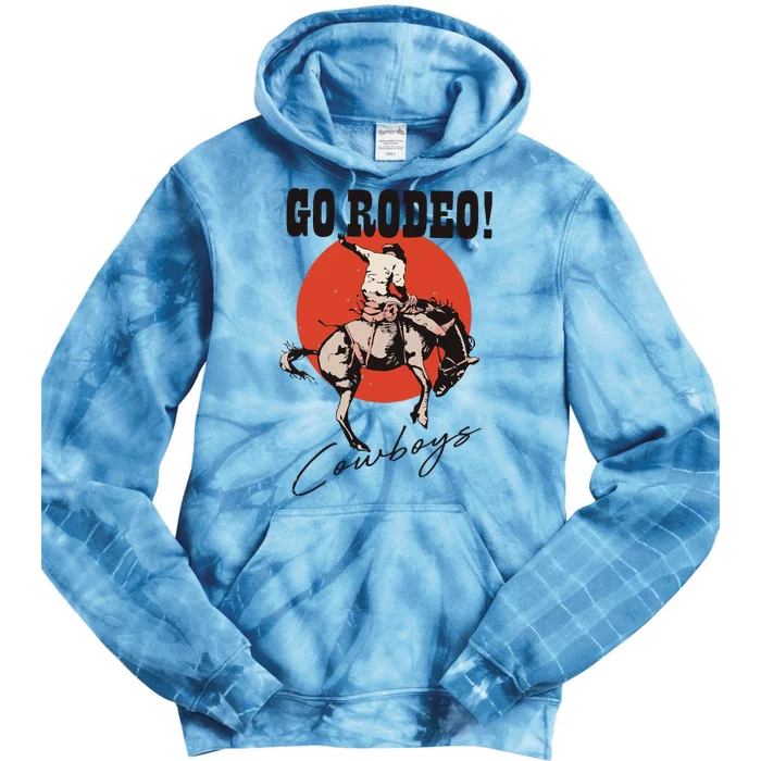 Go Rodeo Country Vintage Rodeo Cowgirl Tie Dye Hoodie