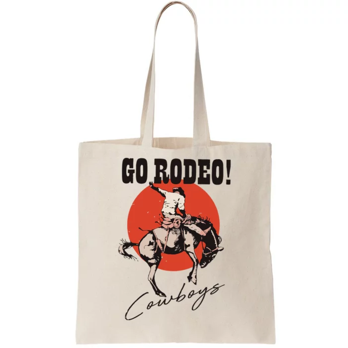 Go Rodeo Country Vintage Rodeo Cowgirl Tote Bag