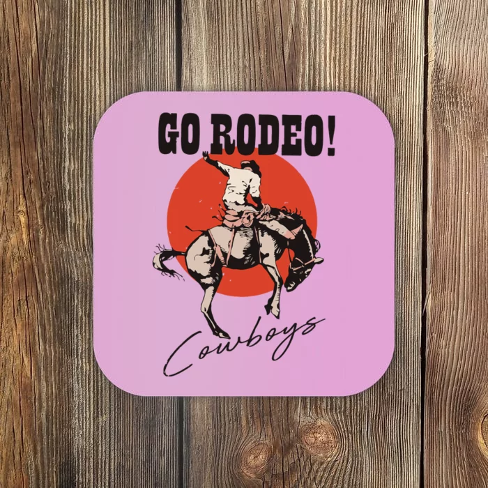 Go Rodeo Country Vintage Rodeo Cowgirl Coaster