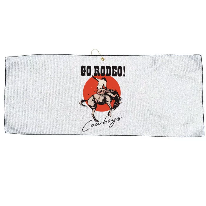 Go Rodeo Country Vintage Rodeo Cowgirl Large Microfiber Waffle Golf Towel