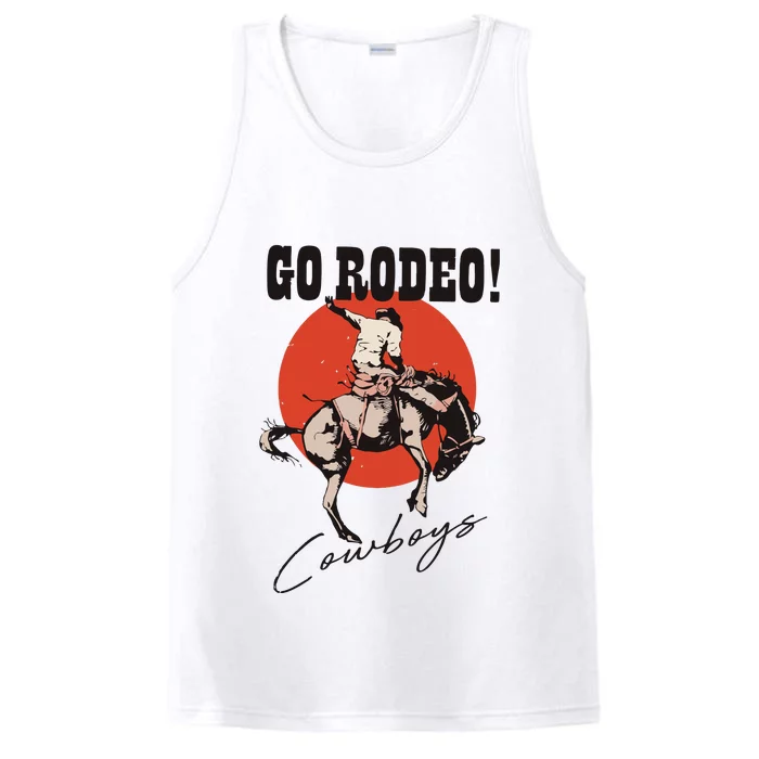 Go Rodeo Country Vintage Rodeo Cowgirl Performance Tank