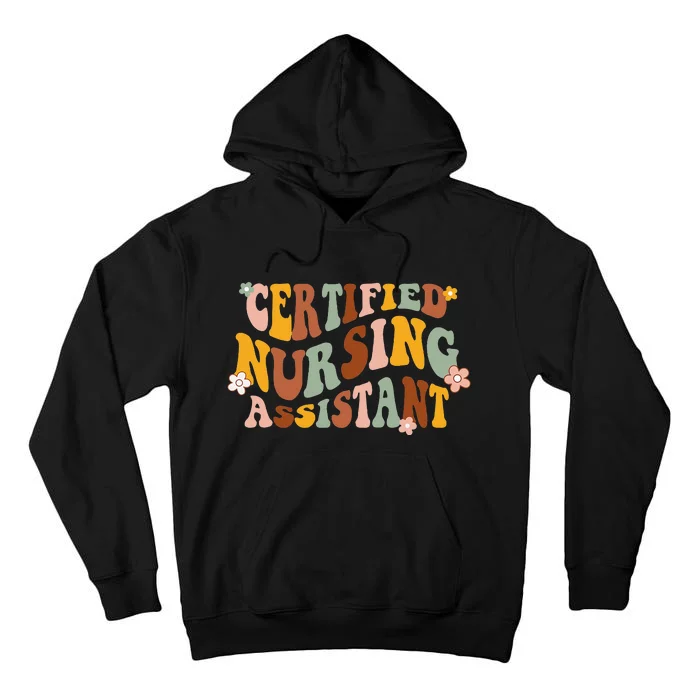 Groovy Retro CNA Certified Nursing Assistants Tall Hoodie